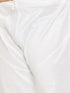 Vastramay Men's Plus Size White Silk Blend Kurta Pyjama Set