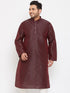 Vastramay Men's Plus Size Wine Silk Blend Kurta
