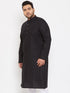Vastramay Men's Plus Size Black Cotton Kurta