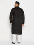 Vastramay Men's Plus Size Black Cotton Kurta And Cotton Pant Style Pyjama Set