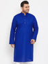Vastramay Men's Plus Size Blue Cotton Kurta