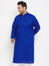 Vastramay Men's Plus Size Blue Cotton Kurta