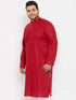 Vastramay Men's Plus size Maroon Cotton Kurta