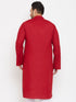 Vastramay Men's Plus size Maroon Cotton Kurta
