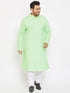 Vastramay Men's Plus Size Mint Green Cotton Kurta