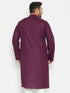 Vastramay Men's Plus Size Purple Cotton Blend Kurta