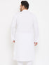 Vastramay Men's Plus Size White Cotton Kurta