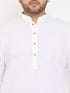 Vastramay Men's Plus Size White Cotton Kurta