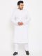 Vastramay Men's Plus Size White Cotton Kurta And Pyjama Set