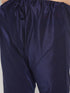 Vastramay Men's PLUS Size Navy Blue Zari Weaved Kurta Pyjama Set