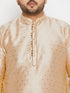 Vastramay Men's PLUS Size Gold Zari Weaved Kurta Pyjama Set
