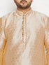Vastramay Men's PLUS Size Gold Zari Weaved Kurta Pyjama Set