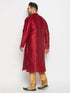 Vastramay Men's PLUS Size Maroon Zari Weaved Kurta Pyjama Set