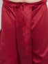 Vastramay Men's Plus Size Beige Woven Kurta And Maroon Dhoti Set