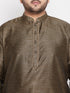 Vastramay Men's Plus Size Black Woven Kurta And Pyjama Set