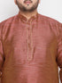 Vastramay Men's Plus Size Maroon Woven Kurta