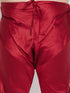 Vastramay Men's Plus Size Maroon Woven Kurta And Maroon Pyjama Set