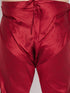 Vastramay Men's Plus Size Pink Woven Kurta And Maroon Pyjama Set