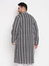 Vastramay Men's Plus Size Black Chikankari Embroidered Kurta