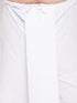Vastramay Men's Plus Size Green Chikankari Embroidered Kurta And White Dhoti Set