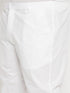 Vastramay Men's Plus Size Green Chikankari Embroidered Kurta And White Cotton Pant Style Pyjama Set