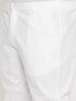Vastramay Men's Plus Size Mustard Chikankari Embroidered Kurta And White Cotton Pant Style Pyjama Set