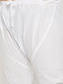 Vastramay Men's Plus Size Mustard Chikankari Embroidered Kurta And White Pyjama Set