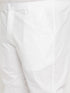 Vastramay Men's Plus Size Orange Chikankari Embroidered Kurta And White Cotton Pant Style Pyjama Set