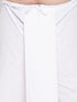 Vastramay Men's Plus Size Pink Chikankari Embroidered Kurta And White Dhoti Set
