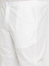 Vastramay Men's Plus Size White Chikankari Embroidered Kurta And White Cotton Pant Style Pyjama Set