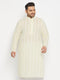Vastramay Men's Plus Size Chikankari Embroidered Kurta