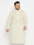 Vastramay Men's Plus Size Chikankari Embroidered Kurta