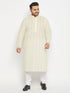 Vastramay Men's Plus Size Chikankari Embroidered Kurta