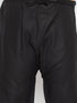 Vastramay Men's Plus Size Black Cotton Blend Pathani Set
