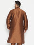 Vastramay Men's Plus Size Coffee Brown Silk Blend Kurta