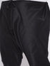 Vastramay Men's Plus Size Coffee Brown Silk Blend Kurta And Black Pyjama Set