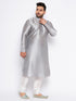 Vastramay Men's Plus Size Grey Kurta And White Pyjama Set
