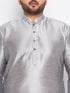 Vastramay Men's Plus Size Grey Kurta And White Pyjama Set
