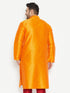 Vastramay Men's Plus Size Orange Silk Blend Kurta