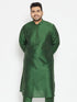Vastramay Men's Plus Size Green Viscose Blend Kurta