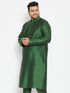 Vastramay Men's Plus Size Green Viscose Blend Kurta