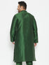 Vastramay Men's Plus Size Green Viscose Blend Kurta