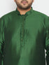 Vastramay Men's Plus Size Green Viscose Blend Kurta
