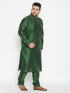 Vastramay Men's Plus Size Green Viscose Blend Kurta and Pyjama Set