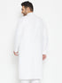 Vastramay Men's Plus Size White Cotton Blend Kurta