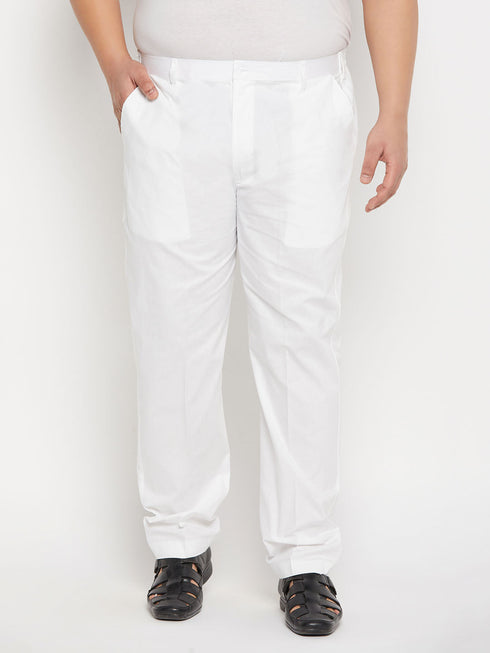 Vastramay Men's Plus Size White Pant Style Pyjama