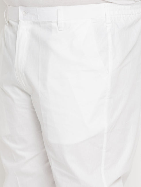 Vastramay Men's Plus Size White Pant Style Pyjama