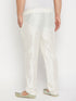Vastramay Men's Plus Size Cream Silk Blend Pant Style Pyjama