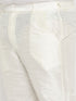 Vastramay Men's Plus Size Cream Silk Blend Pant Style Pyjama