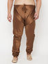 Vastramay Men's Plus Size Coffee Cotton Silk Blend Pyjama